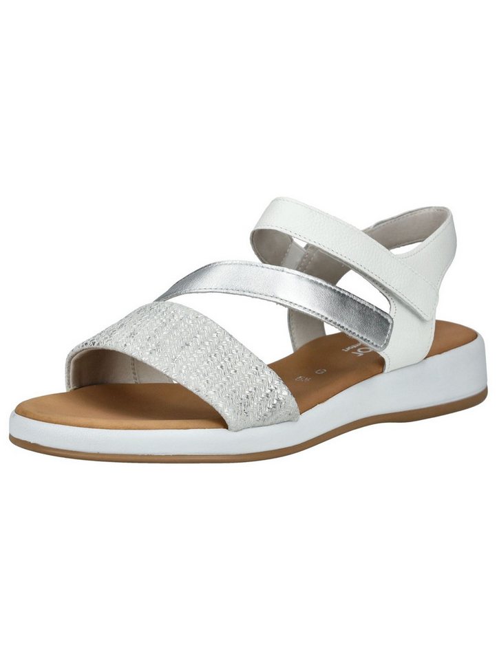 Gabor Comfort Sandalen Leder Riemchensandale (silber/weiß)