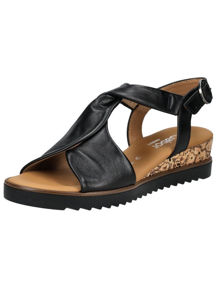 Gabor Comfort Sandalen Nappaleder Riemchensandale (schwarz)