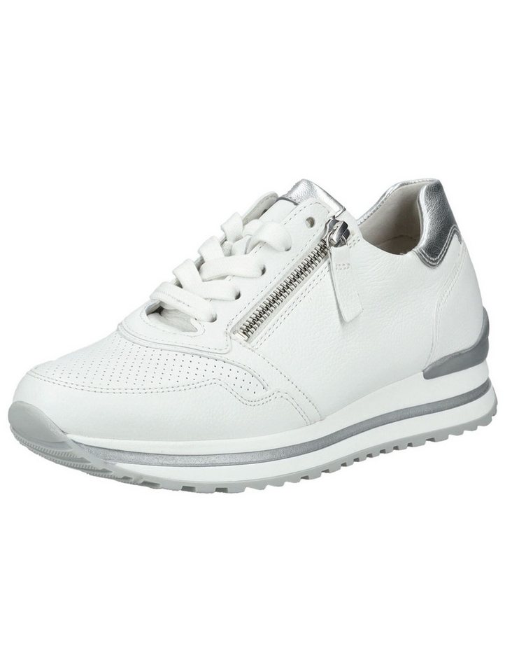 Gabor Comfort Sneaker Leder Sneaker (silber/weiß)