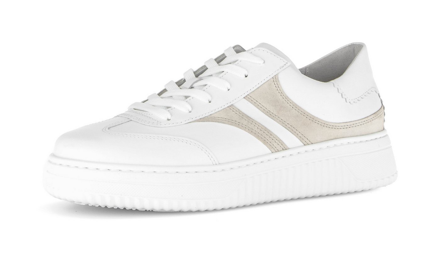 Gabor COMO Plateausneaker, Freizeitschuh, Halbschuh, Schnürschuh in K-Weite (extraweit) (weiß)