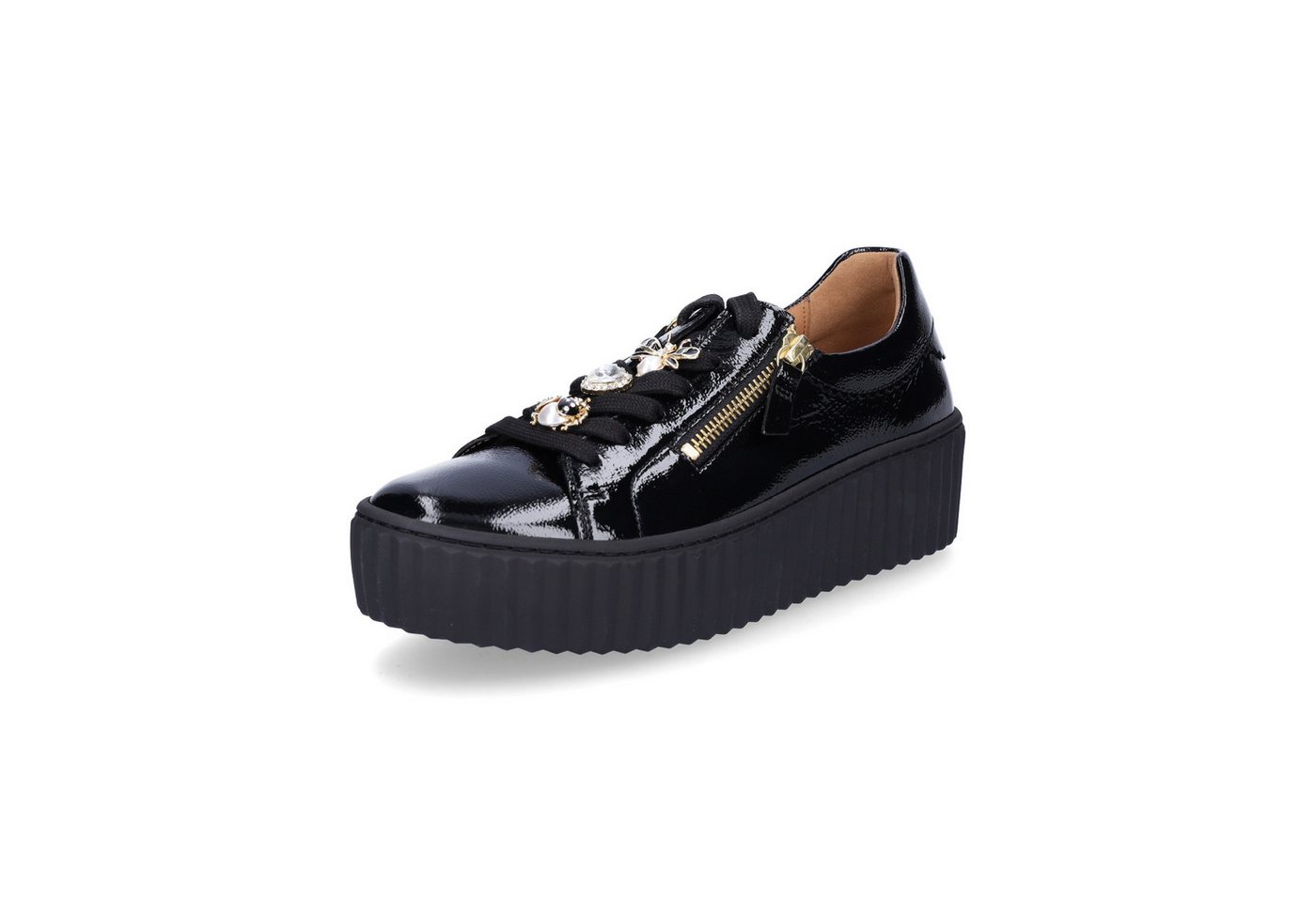 Gabor Damen Sneaker schwarz Lack Sneaker