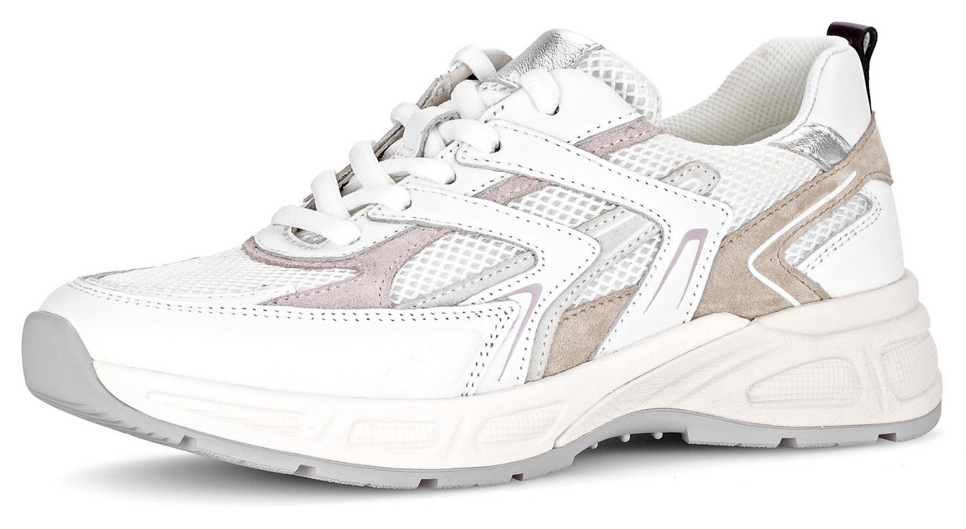 Gabor DAVOS Keilsneaker, Freizeitschuh, Halbschuh, Schnürer in Komfortweite H (sehr weit) (beige/weiß)
