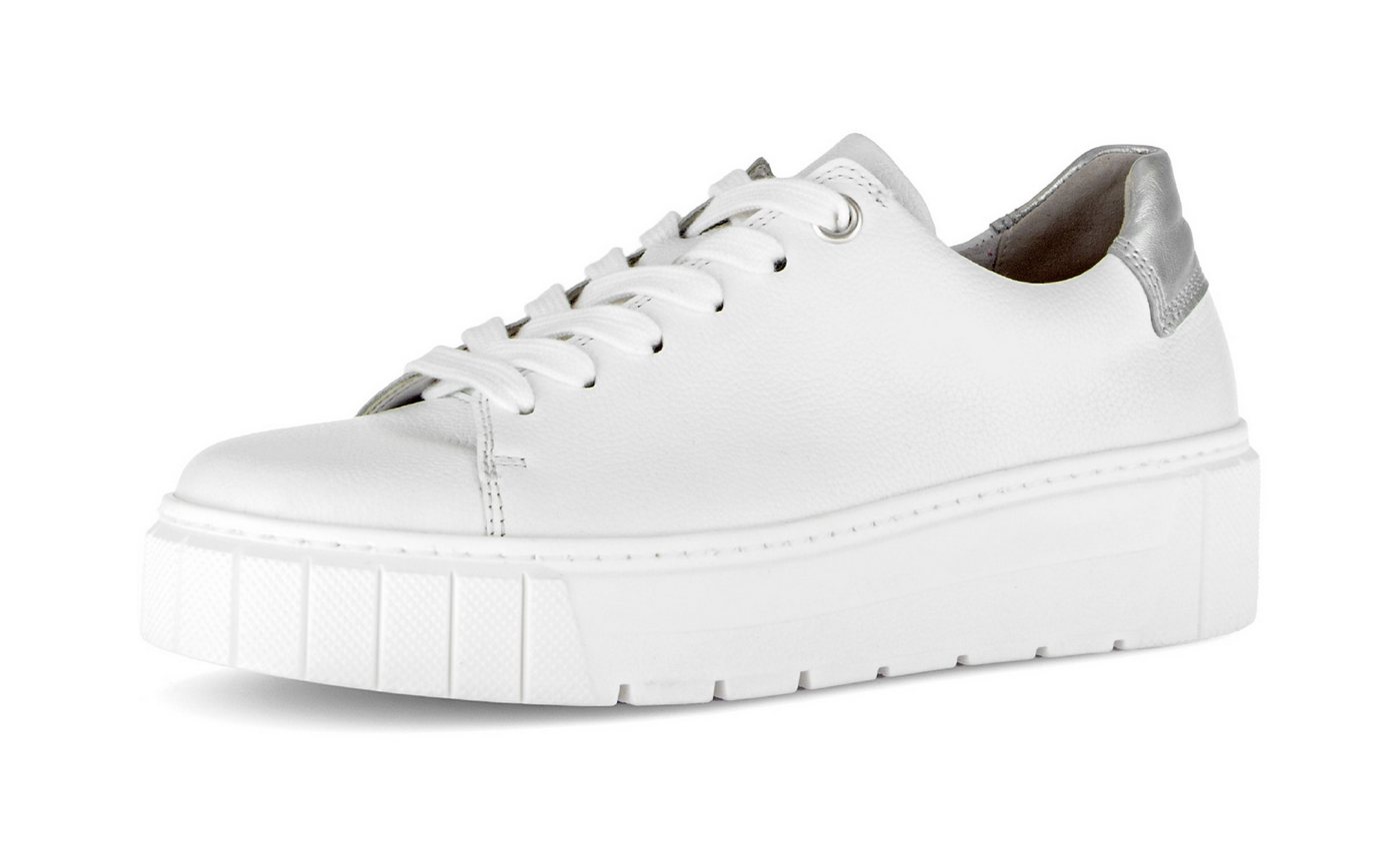 Gabor DAVOS Plateausneaker Freizeitschuh, Halbschuh, Schnürschuh mit Kontrastbsatz, H-Weite