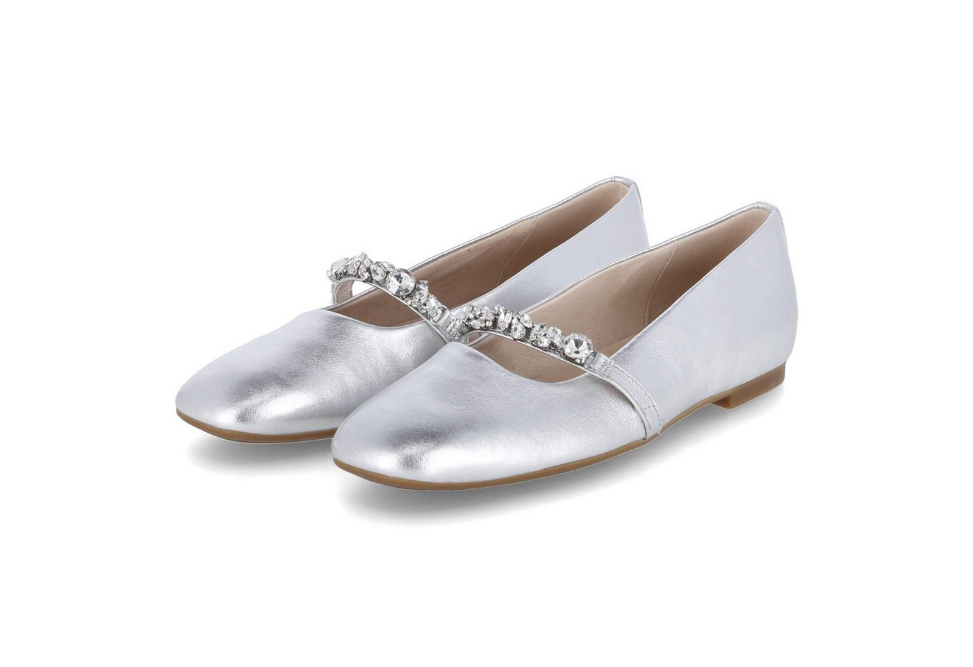 Gabor 64.141.61 Damen Glattleder silber Ballerina
