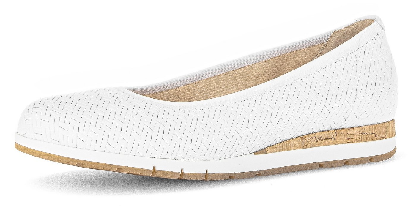 Gabor FLORENZ Ballerina, Keilabsatz, Komfortschuh, Bequemschuh mit Flechtmuster, Weite G