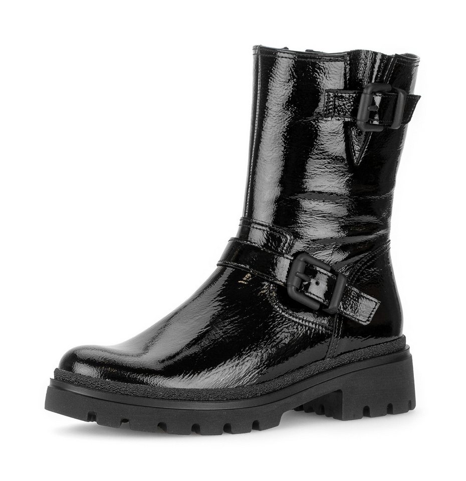 Gabor FLORENZ Bikerboots, Blockabsatz, Stiefelette mit einer Schafthöhe von 21 cm, G-Weite