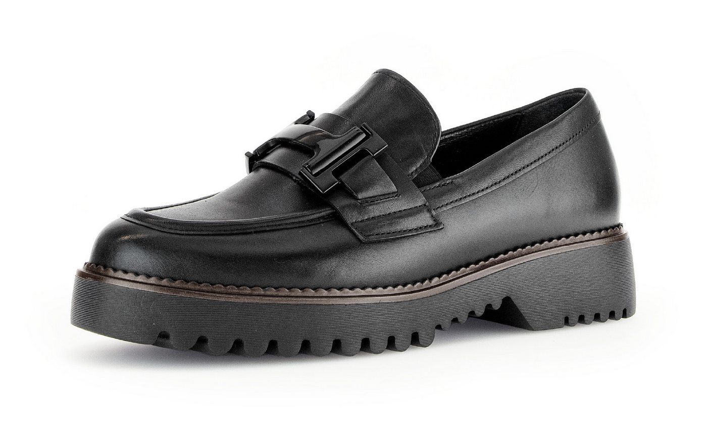 Gabor FLORENZ Loafer, Blockabsatz, Slipper, Businessschuh in Bequemweite G (weit) (schwarz)