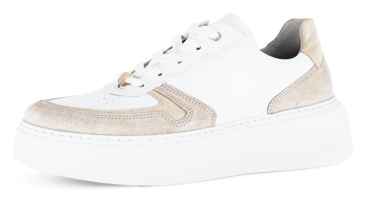 Gabor FLORENZ Plateausneaker, Freizeitschuh, Halbschuh, Schnürer, Kontrastbesätze, Weite G