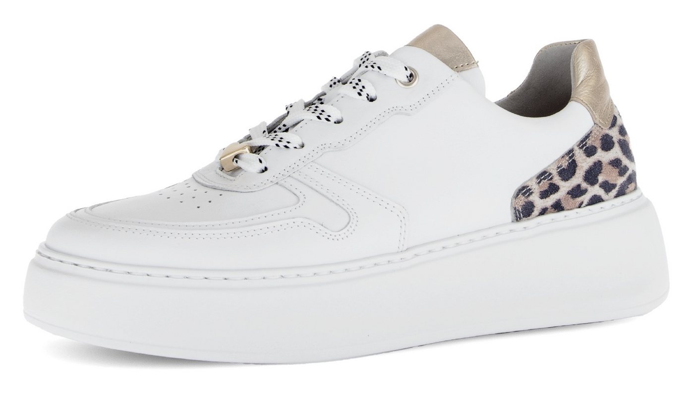 Gabor FLORENZ Plateausneaker, Freizeitschuh, Halbschuh, Schnürer, Kontrastbesätze, Weite G