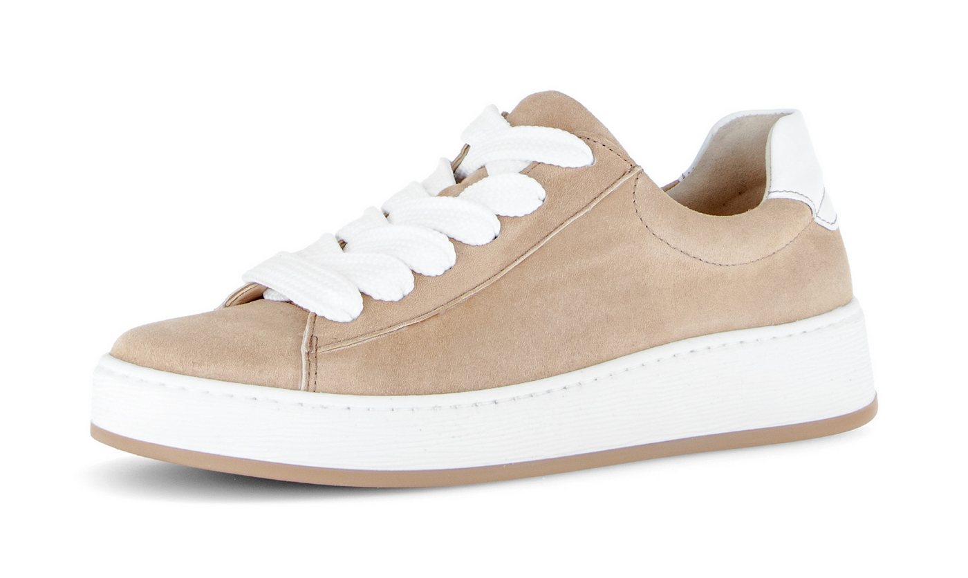 Gabor FLORENZ Plateausneaker, Freizeitschuh, Halbschuh, Schnürschuh, dezente Ziernähte, G-Weite