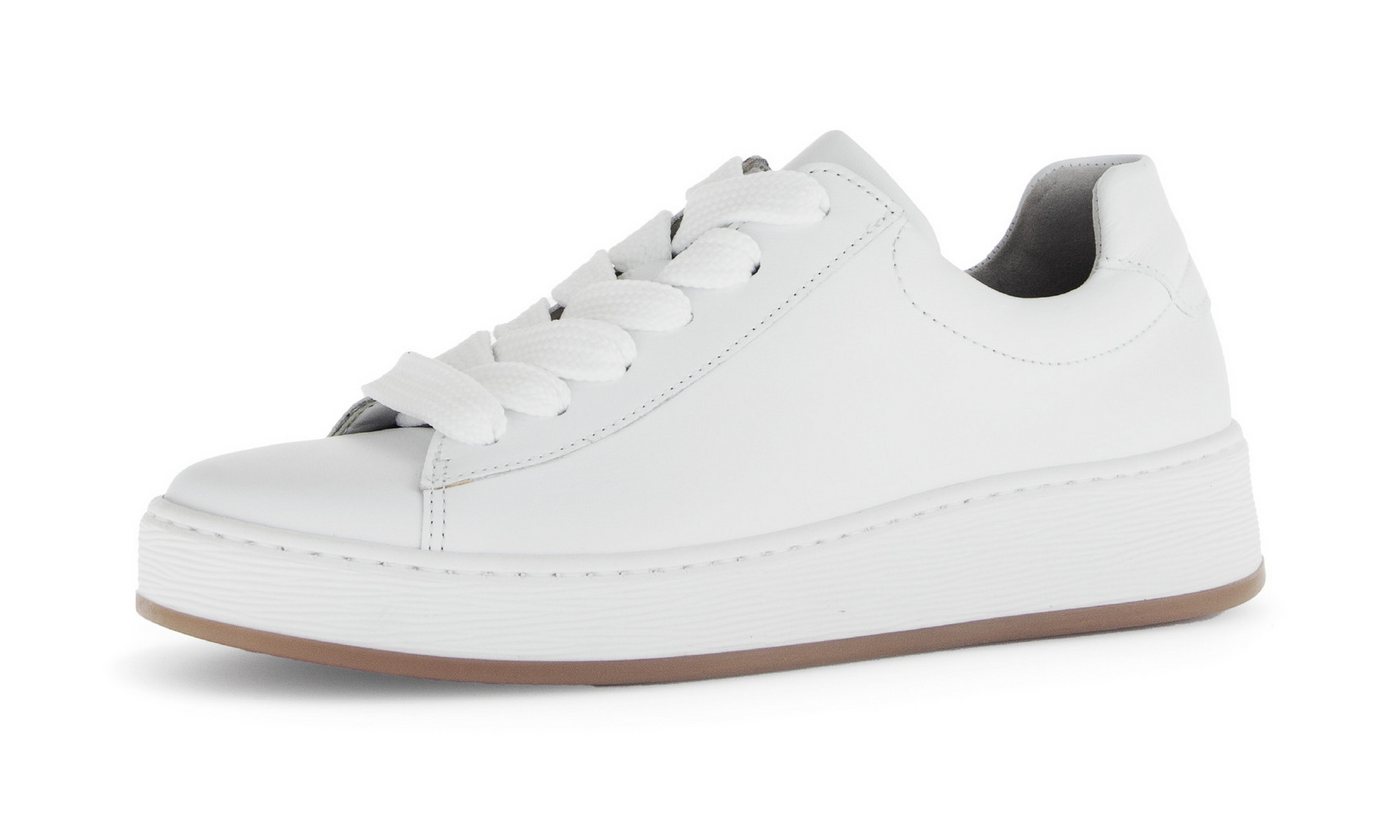 Gabor FLORENZ Plateausneaker, Freizeitschuh, Halbschuh, Schnürschuh, dezente Ziernähte, G-Weite