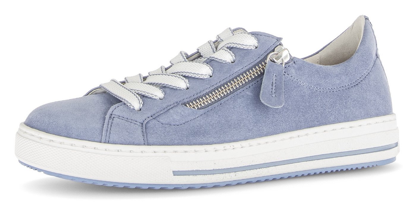 Gabor FLORENZ Plateausneaker, Schnürschuh, Halbschuh mit Kontrastnähten an der Ferse, G-Weite