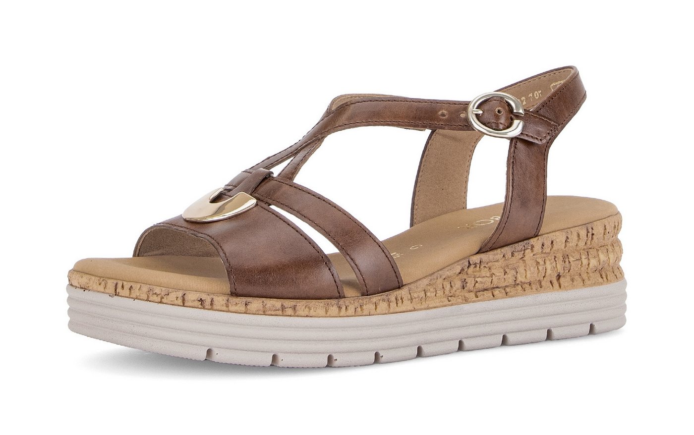 Gabor Genua Keilsandalette, Riemchensandale, Sommerschuh, Komfortschuh in Weite G (weit) (beige)