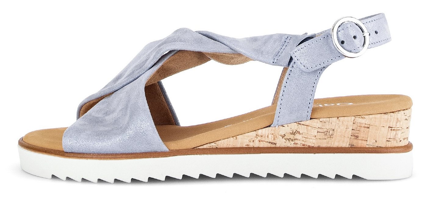 Gabor GENUA Sandalette, Sommerschuh, Sandale, Keilabsatz, mit verstellbarem Fersenriemchen