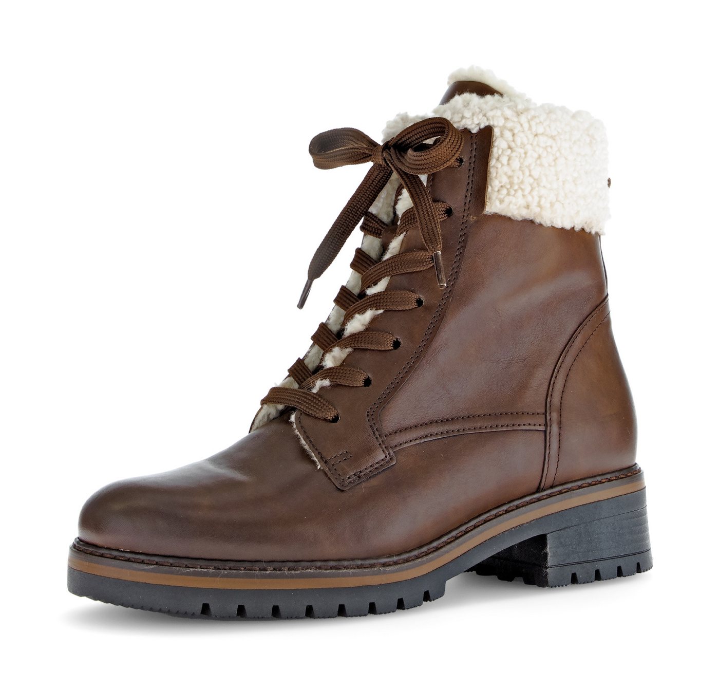 Gabor GENUA Winterstiefelette, Blockabsatz, Winterboots mit Teddyplüsch-Kragen