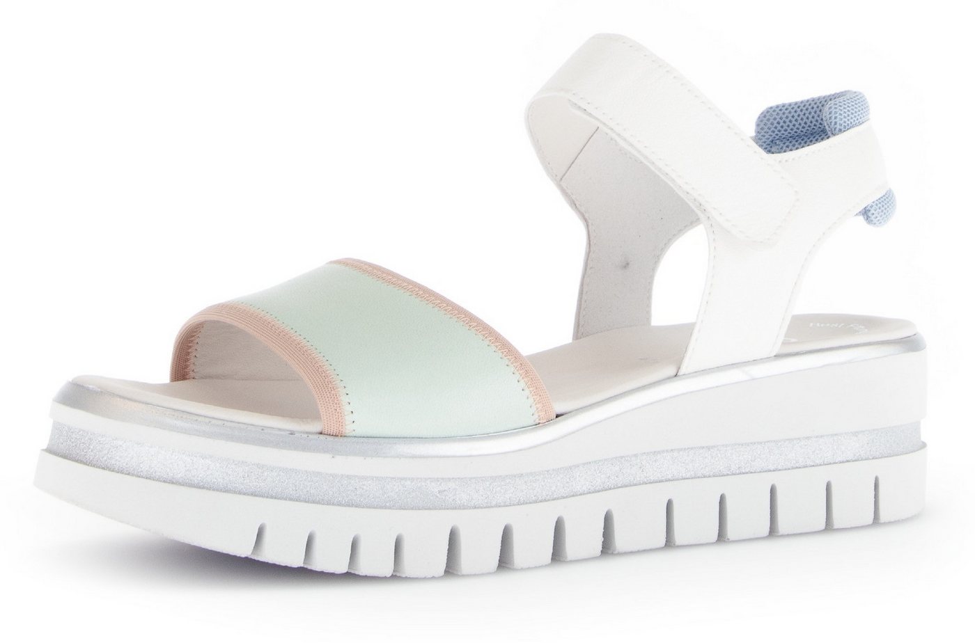 Gabor Keilsandalette, Plateau, Riemchensandale, Sommerschuh mit Fersenpolsterung