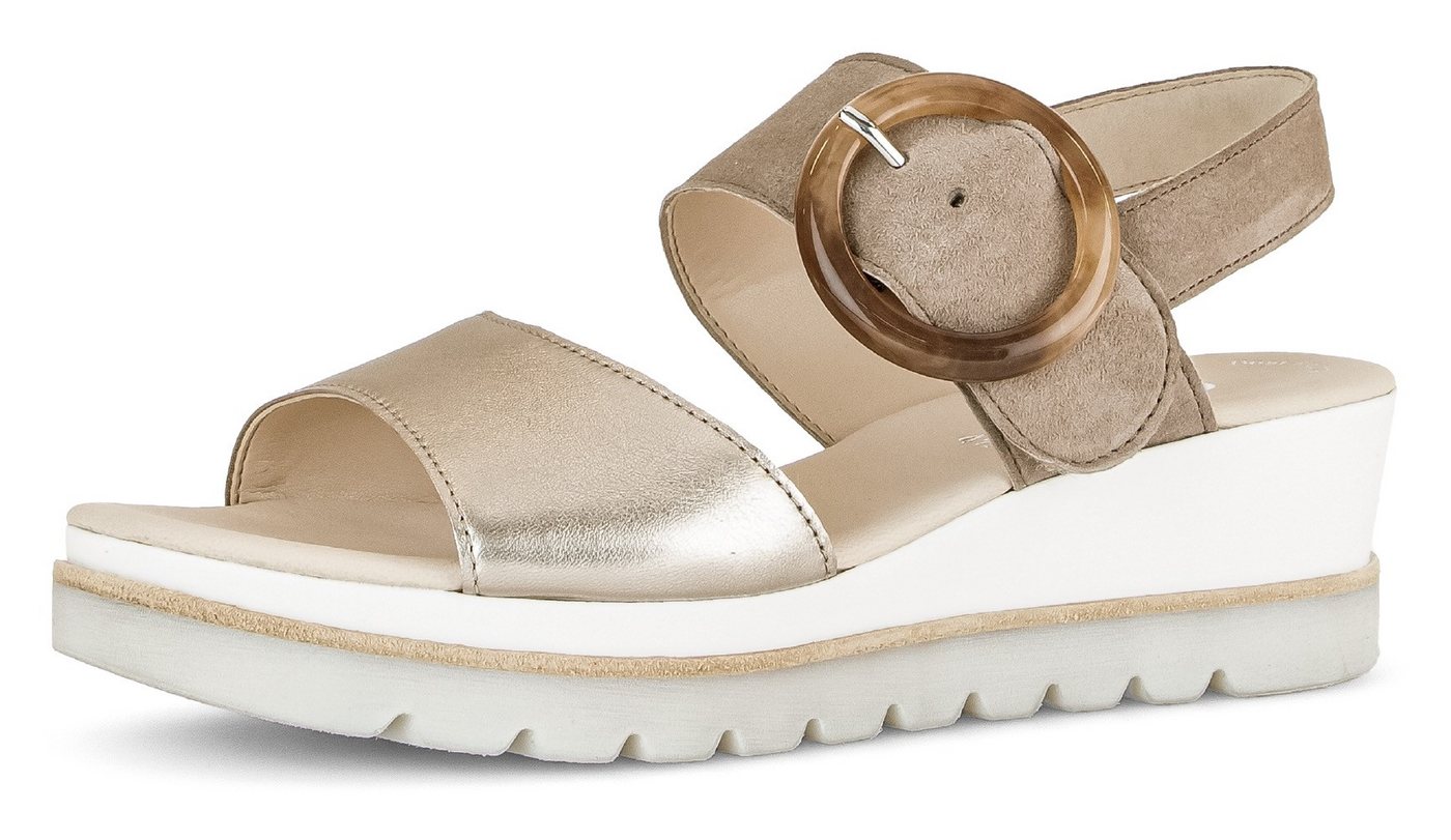 Gabor Keilsandalette, Plateau, Sommerschuh, Riemchensandale mit Klettverschluss