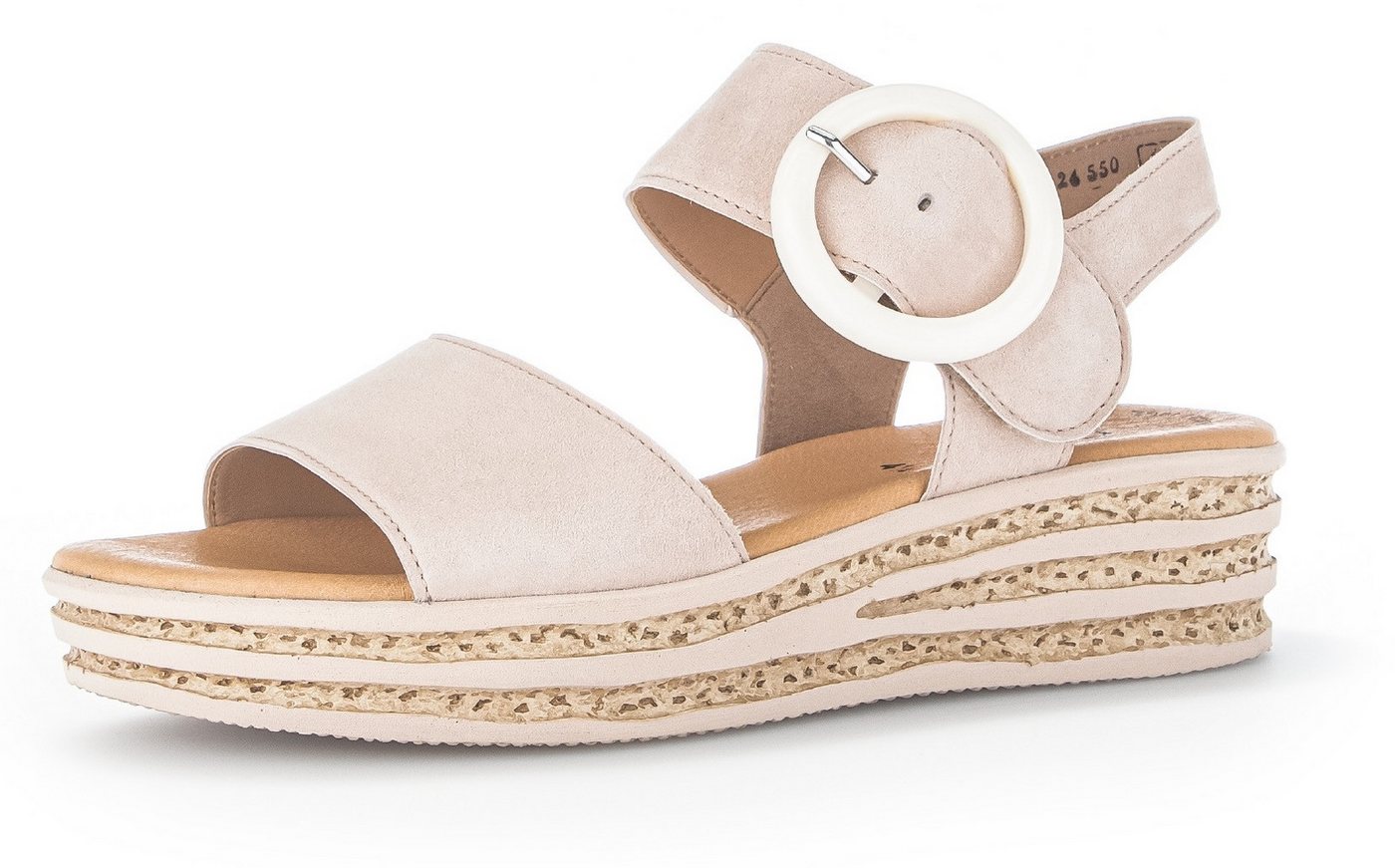 Gabor Keilsandalette, Plateau, Sommerschuh, Sandale mit trendigem Zierschnalle (rosé)