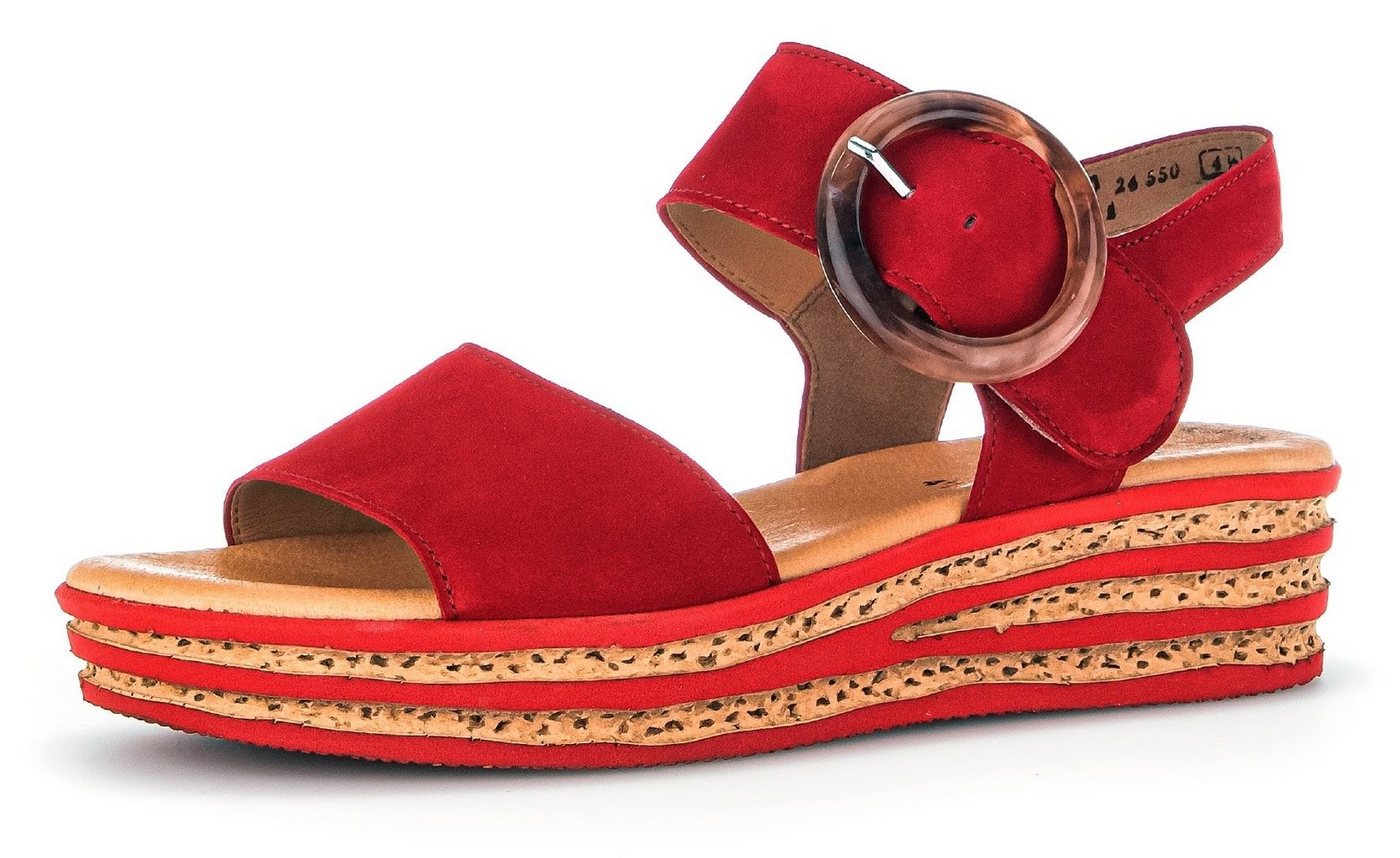 Gabor Keilsandalette, Plateau, Sommerschuh, Sandale mit trendigem Zierschnalle