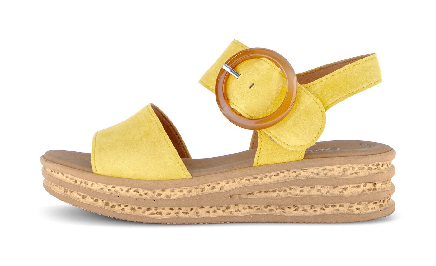 Gabor Keilsandalette, Riemchensandale, Sommerschuh mit modischer Zierschnalle