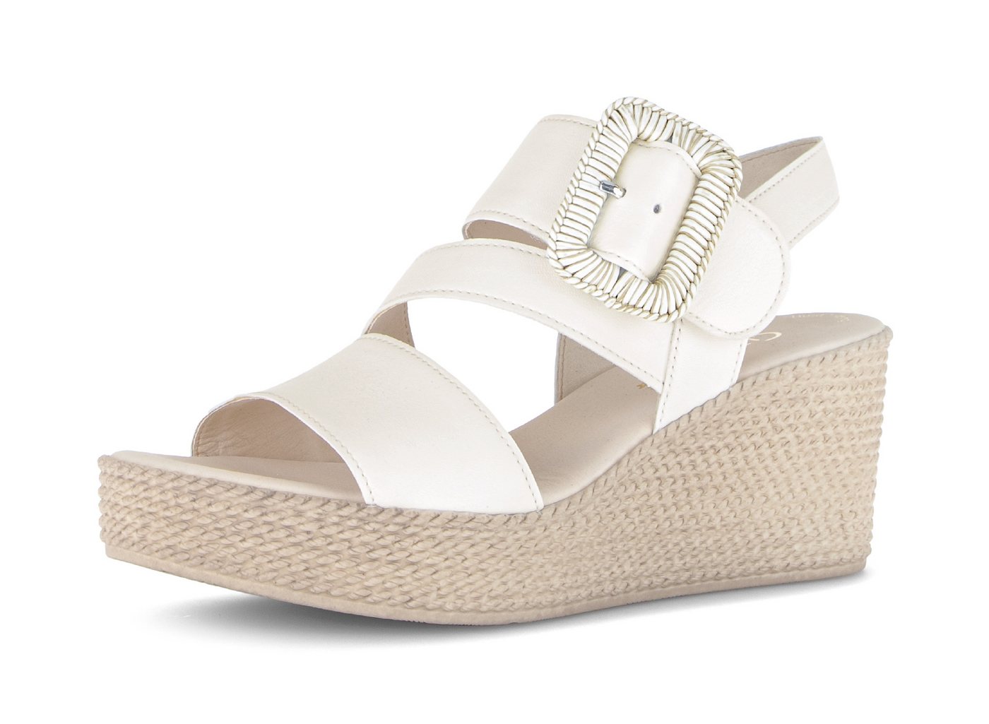 Gabor Keilsandalette, Sommerschuh, Riemchensandale mit auffälliger Zierschnalle