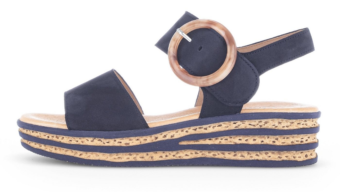 Gabor Keilsandalette, Sommerschuh, Sandale, Keilabsatz, mit großer Zierschnalle