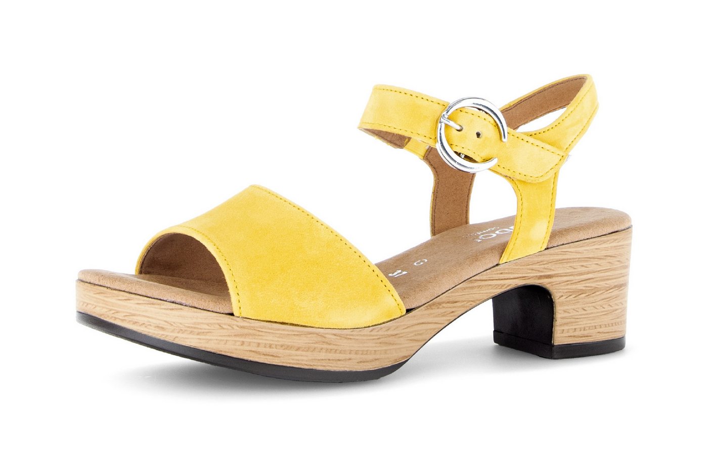 Gabor KRETA Sandalette, Blockabsatz, Sommerschuh, Riemchensandale in Komfortweite G (weit) (gelb)