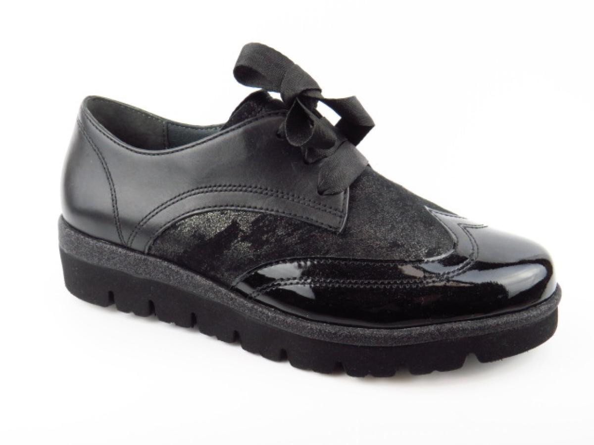Gabor Lack/Foulard schwarz Glit Schnürschuh
