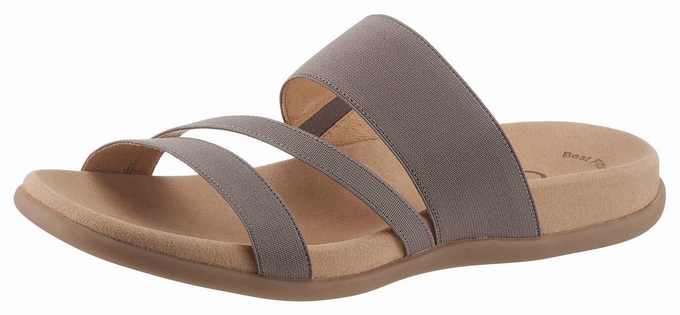 Gabor Pantolette Keilabsatz, Sommerschuh, Schlappen mit atmungsaktivem Lederfutter (beige)