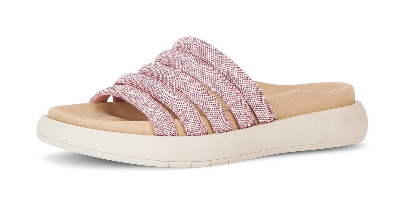 Gabor Pantolette, Plateau, Sommerschuh, Schlappen in funkelnder Optik (rosa)