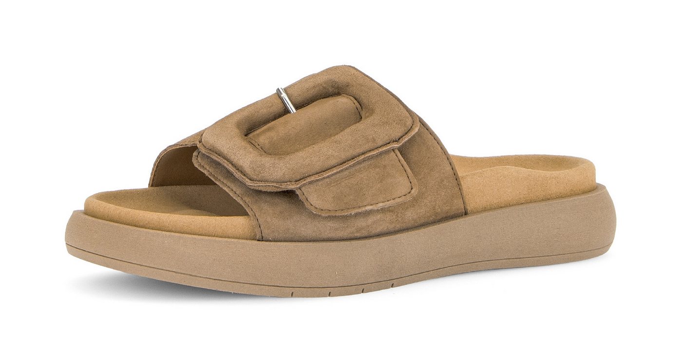 Gabor Pantolette, Plateau, Sommerschuh, Schlappen mit großer Zierschnalle