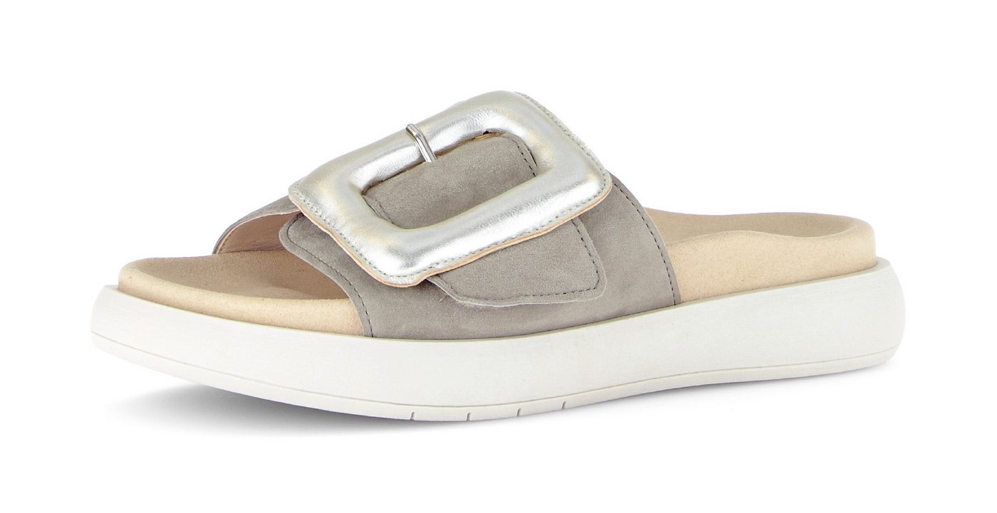 Gabor Pantolette, Plateau, Sommerschuh, Schlappen mit großer Zierschnalle