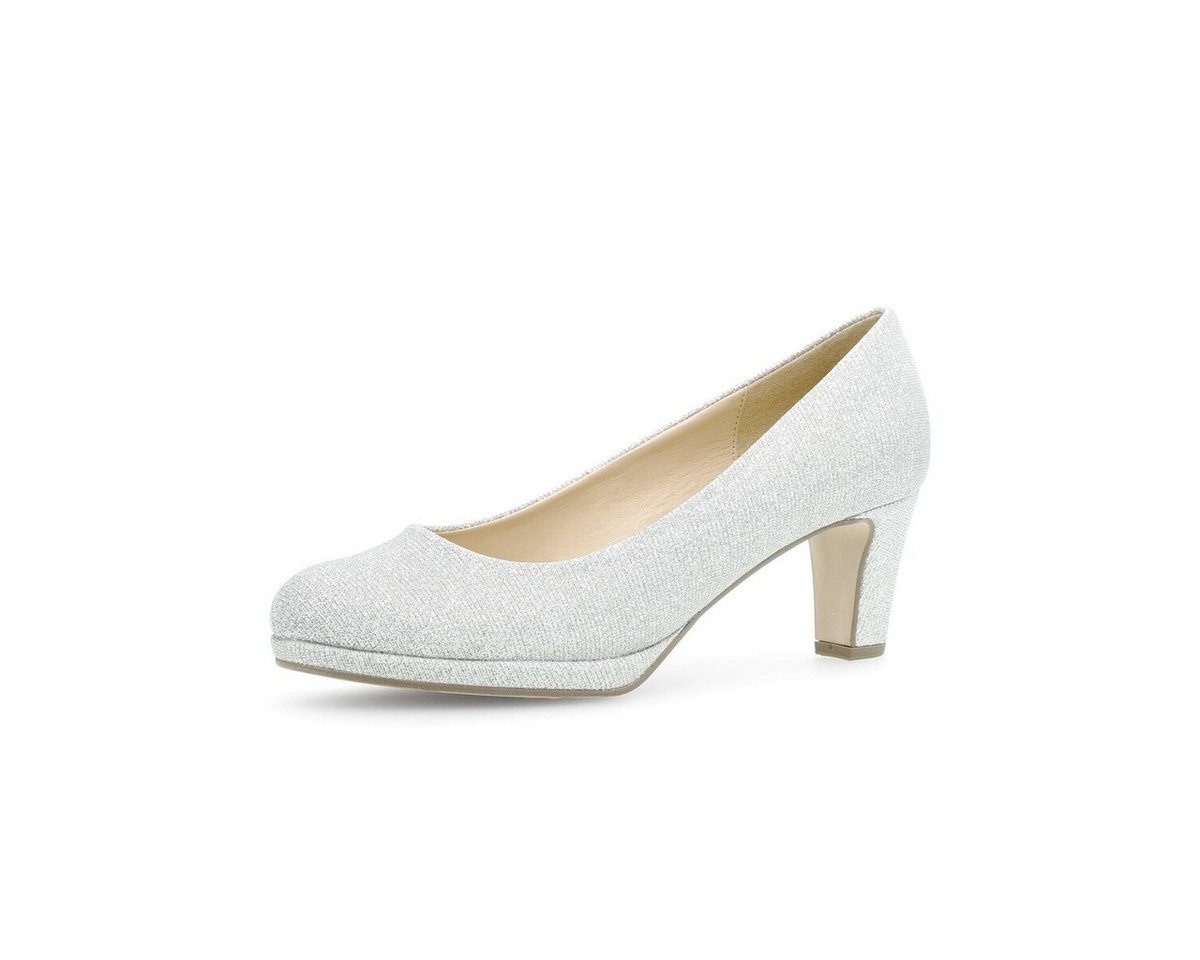 Gabor Plateau Pumps Lederimitat Plateaupumps (silber)