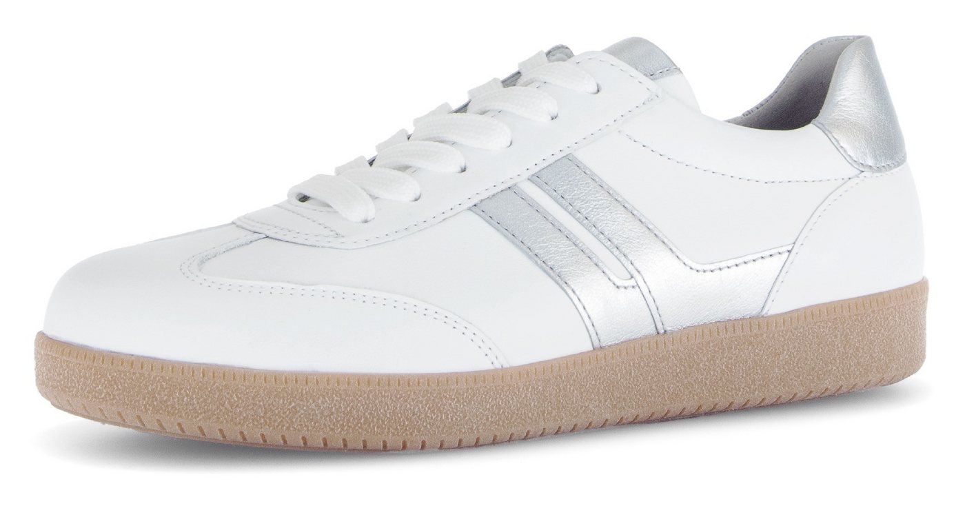 Gabor Plateausneaker, Freizeitschuh, Halbschuh, Schnürer, Kontrastbesatz in Metallic-Optik
