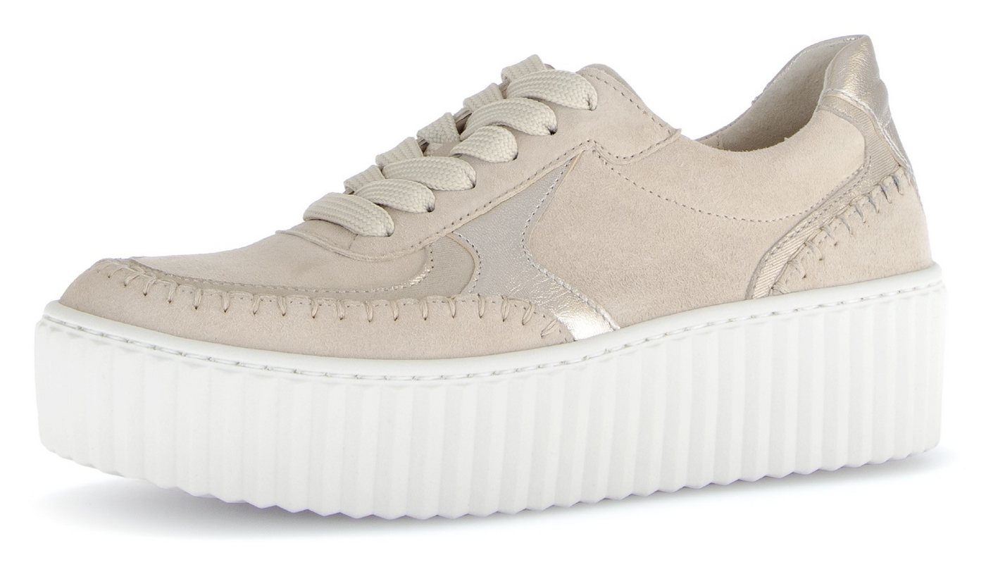 Gabor Plateausneaker, Freizeitschuh, Halbschuh, Schnürschuh mit Kontrastbesätzen