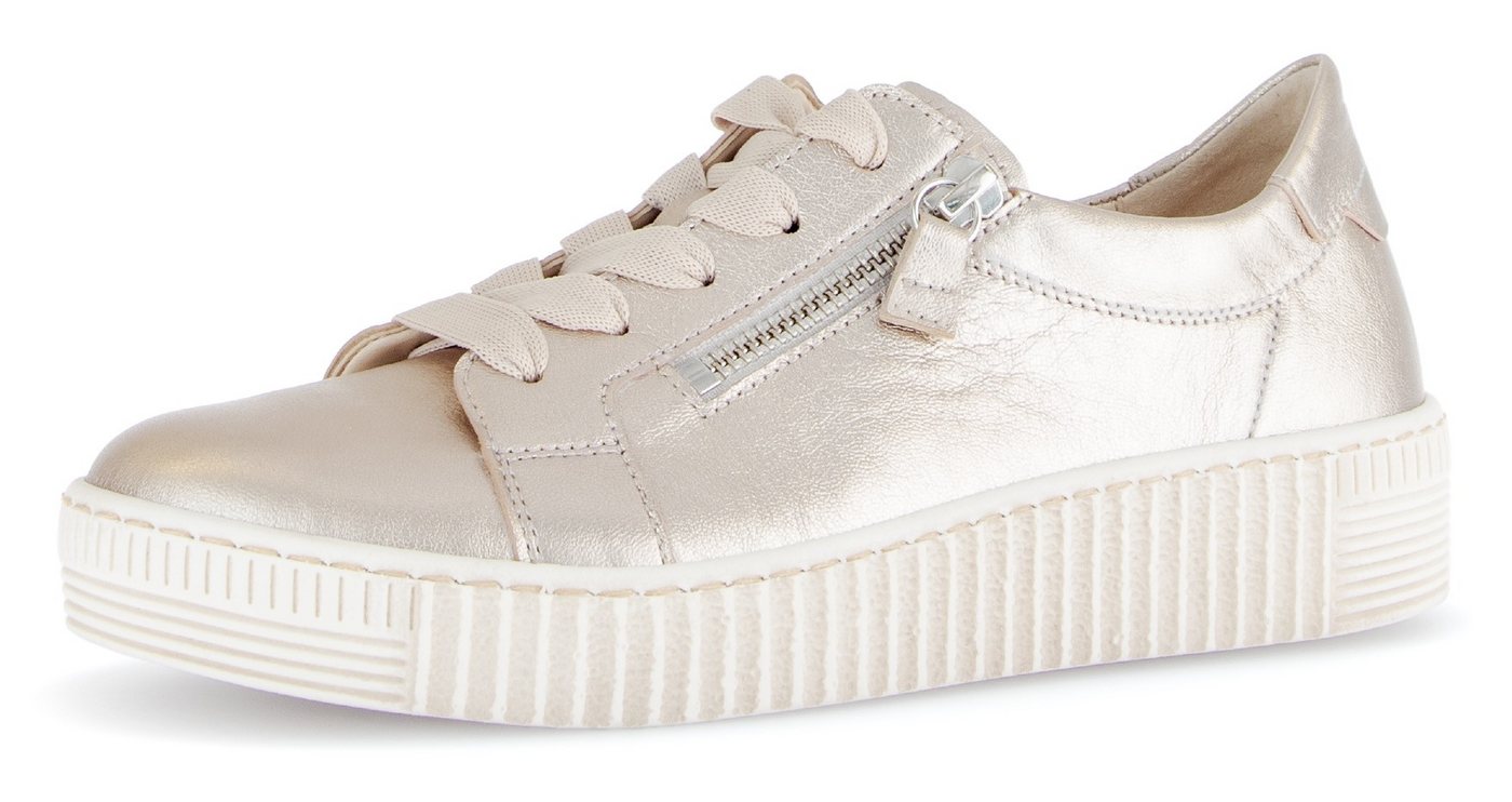 Gabor Plateausneaker, Freizeitschuh, Halbschuh, Schnürschuh mit dezenten Ziernähten