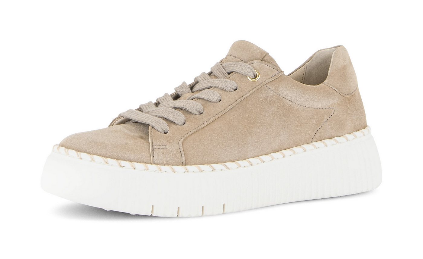 Gabor Plateausneaker, Freizeitschuh, Halbschuh, Schnürschuh mit Kontrast-Rahmennaht
