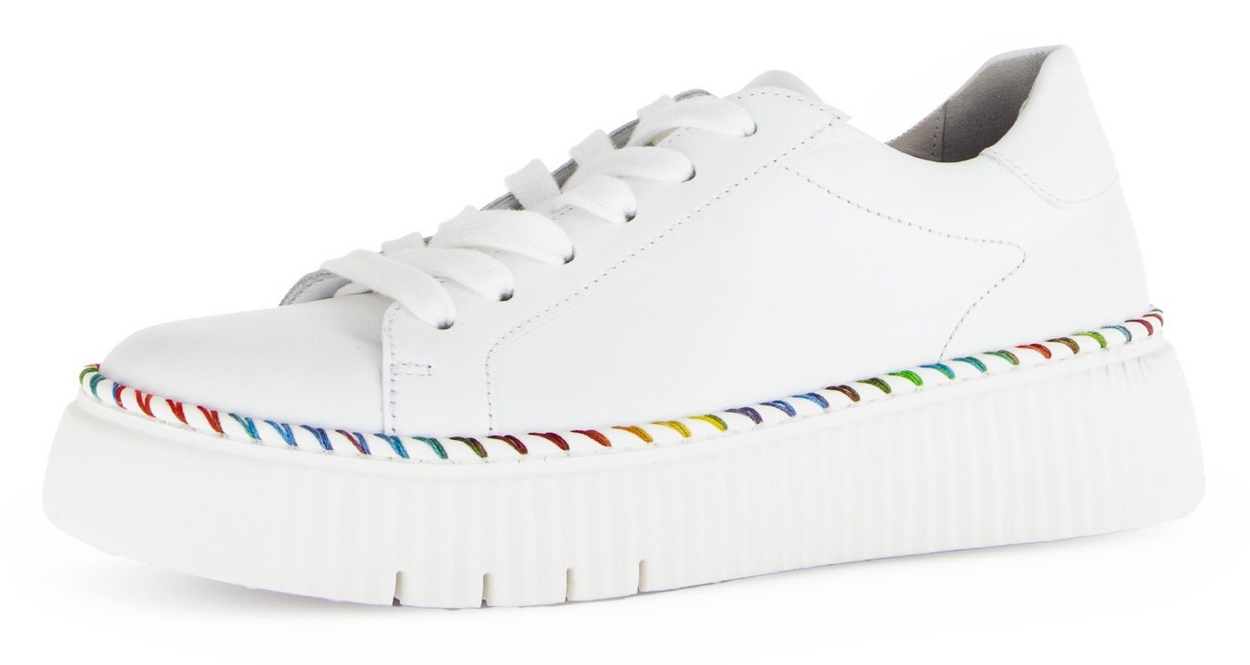 Gabor Plateausneaker, Freizeitschuh, Halbschuh, Schnürschuh mit Kontrast-Rahmennaht