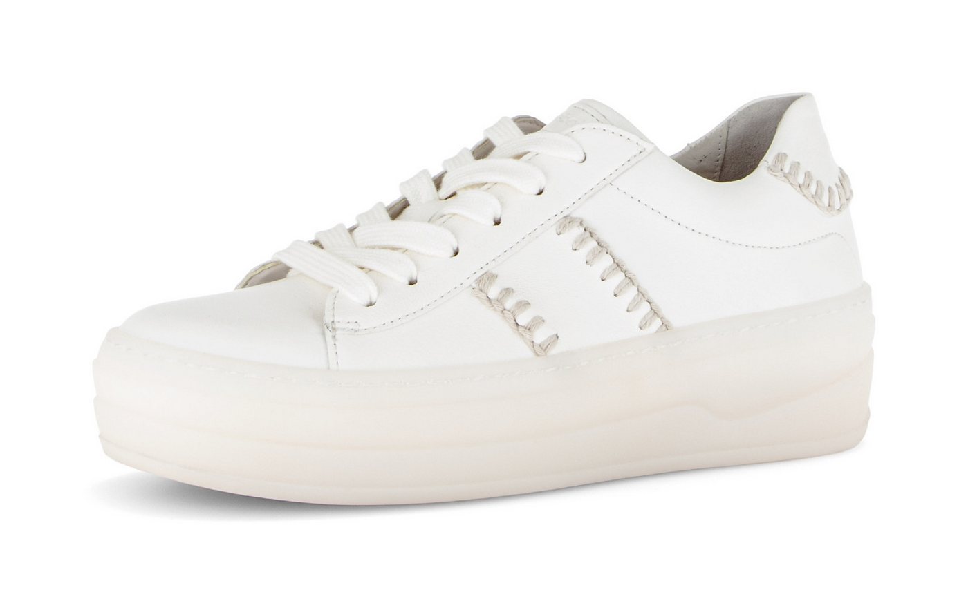 Gabor Plateausneaker Freizeitschuh, Halbschuh, Schnürschuh mit transparenter Laufsohle (weiß)