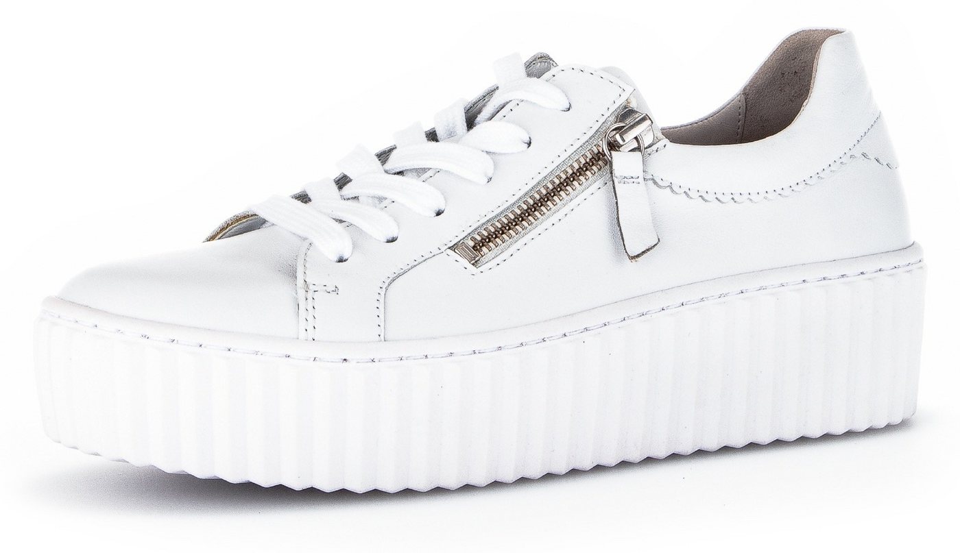 Gabor Plateausneaker, Freizeitschuh, Halbschuh, Schnürschuh mit Ziernähten