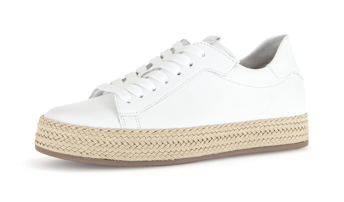Gabor Plateausneaker, Freizeitschuh, Halbschuh, Schnürschuh mit Ziernähten (weiß)