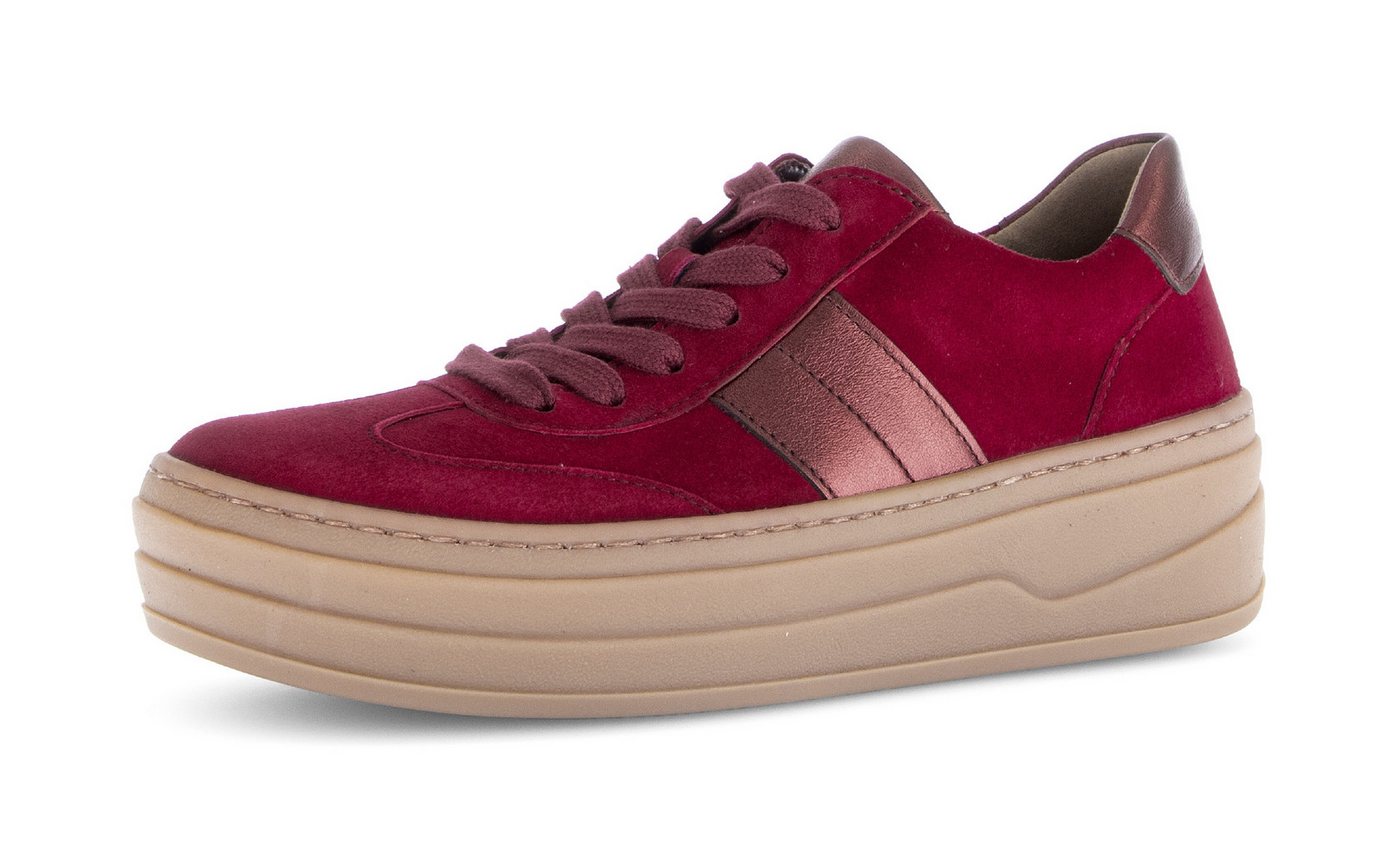 Gabor Plateausneaker, Schnürschuh, Freizeitschuh, Halbschuh mit Besatz in Metallicoptik