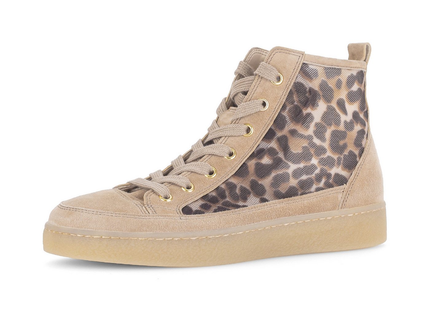 Gabor Plateausneaker, Schnürschuh, Freizeitschuh, High-Top-Sneaker mit modischer Stickerei
