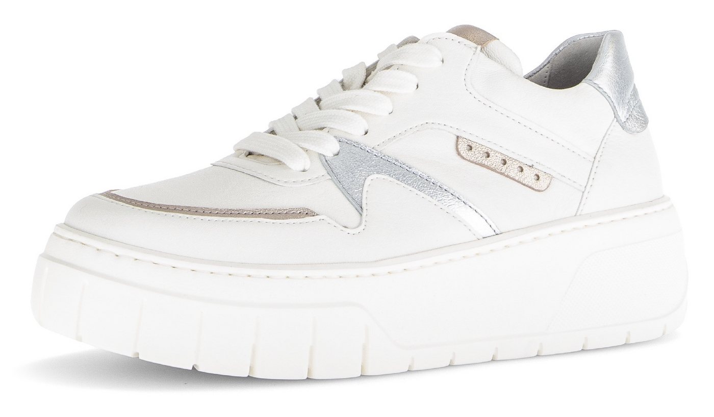 Gabor Plateausneaker, Schnürschuh, Halbschuh, Freizeitschuh, Besätze in Metallicoptik