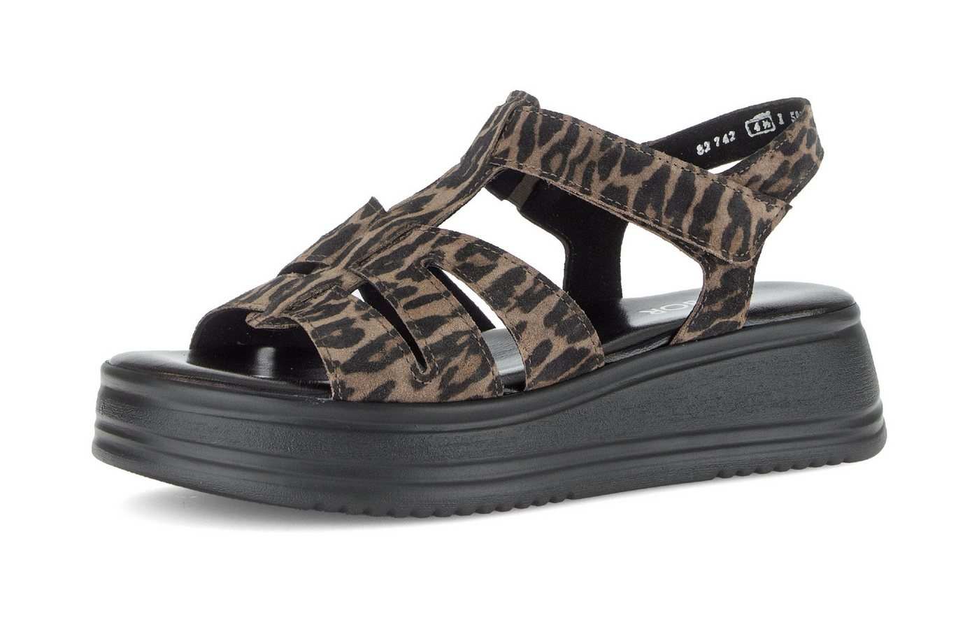 Gabor Rhodos Keilsandalette Riemchensandale, Sommerschuh mit modischen Riemchen, G-Weite (braun)