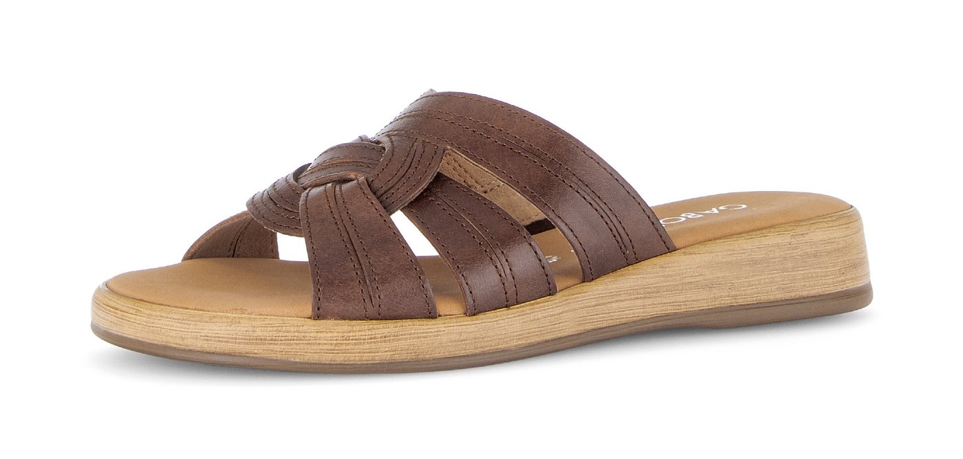 Gabor Rhodos Pantolette Plateau, Schlupfschuh, Sommerschuh mit Ziernähten, G-Weite