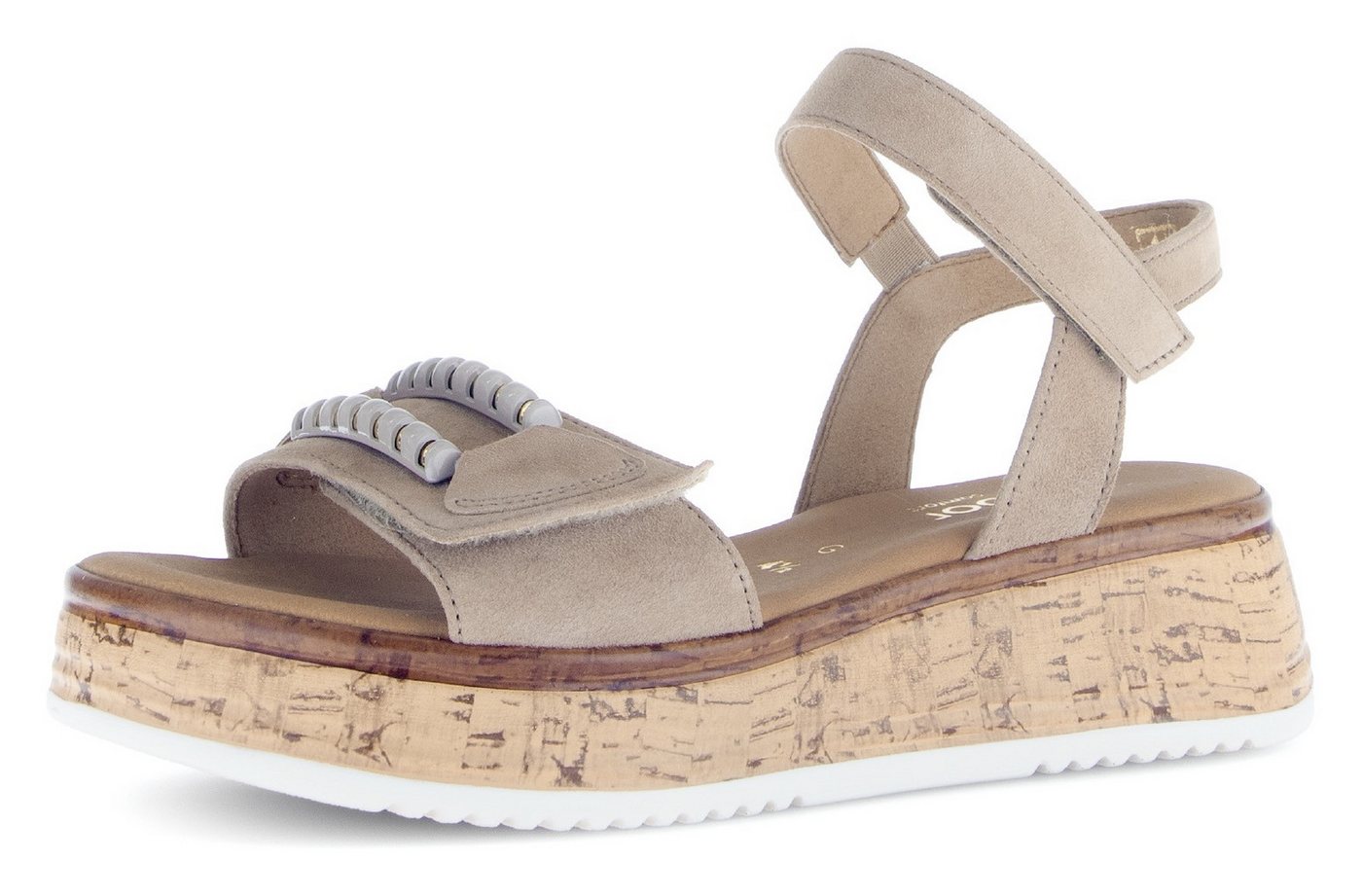 Gabor RHODOS Sandalette, Sommerschuh, Riemchensandale mit zwei Klettverschlüssen, G-Weite