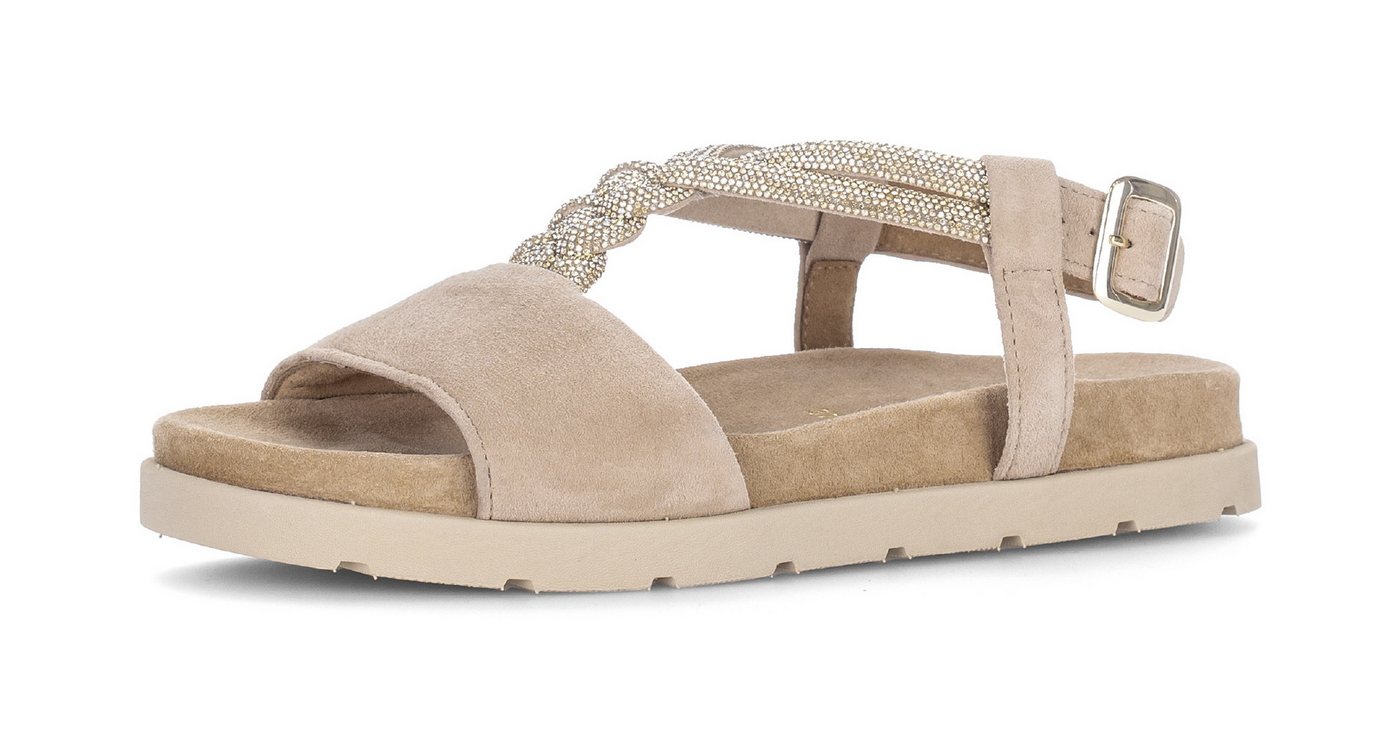 Gabor Riemchensandale Plateau, Sandalette, Sommerschuh mit funkelnden Strasssteichen