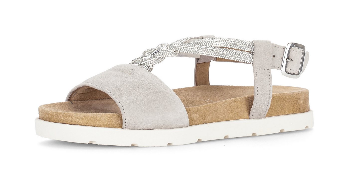Gabor Riemchensandale Plateau, Sandalette, Sommerschuh mit funkelnden Strasssteichen (gold)