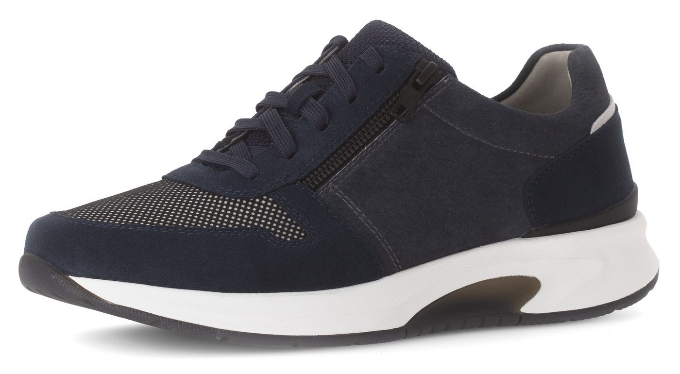 rollingsoft Keilsneaker, Freizeitschuh, Halbschuh, Schnürer mit Außenreißverschluss, G-Weite (blau)